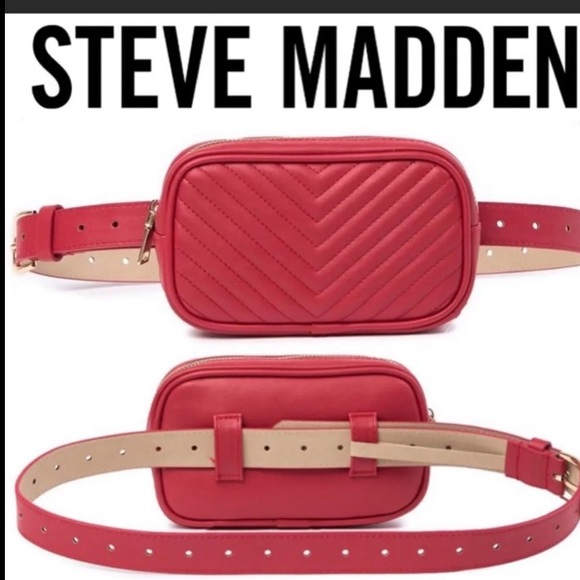 Steve Madden Handbags - Steven Madden Chevon Red Fanny pack